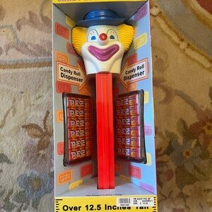 PEZ giant Clown Candy Roll Dispenser - Red and Blue NWT